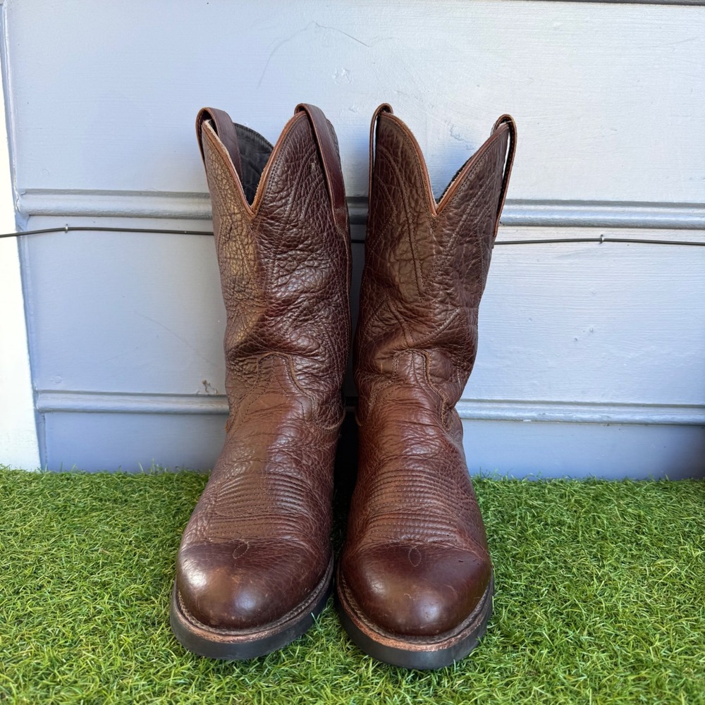 Tecovas The Banderas Brown Bison Leather Roper Boots Mens 9 EE M10018CHO